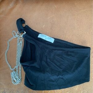 Off the shoulder crop top with chains